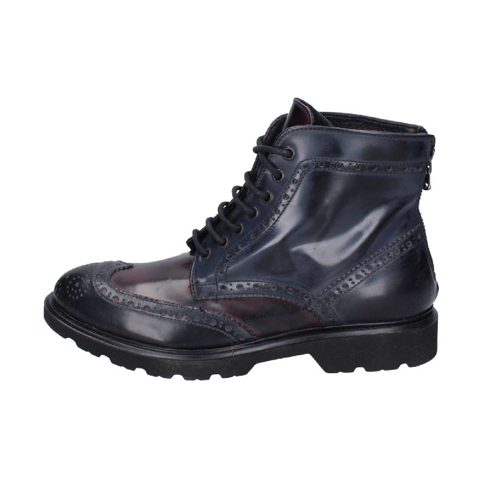 scarpe uomo EVEET stivaletti blu pelle sintetica bordeaux EZ141 Prezzo Ridotto