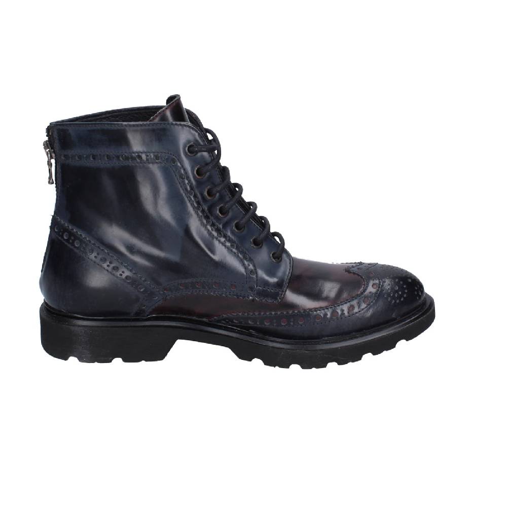 scarpe uomo EVEET stivaletti blu pelle sintetica bordeaux EZ141 Prezzo Ridotto