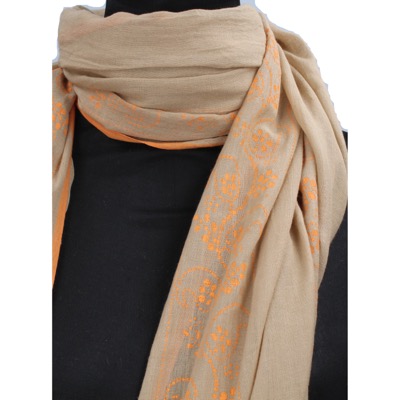pareo donna NALI' beige cotone arancione AF444 Presa
