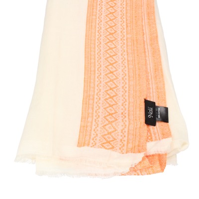 pareo donna NALI' bianco cotone arancione AF447 Economico