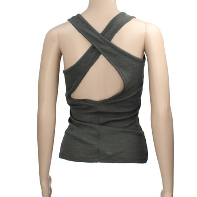 top canotta donna SUOLì 40 verde scuro tessuto AN662 Negozio