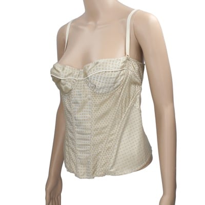 top donna AMULETI 44 beige lino AP14 Nuova