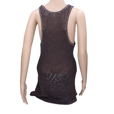 canotta vestito donna INHABIT XS grigio cotone AN675 Italy