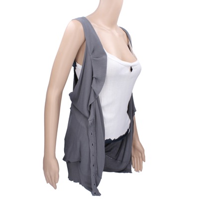 gilet cardigan donna ANNARITA N. tg. S grigio cotone AK195 In Linea