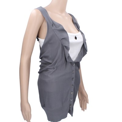 gilet cardigan donna ANNARITA N. tg. S grigio cotone AK195 In Linea