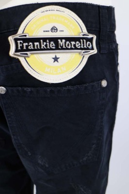 pantaloni donna FRANKIE MORELLO 33 nero cotone AM382 Vendite Flash