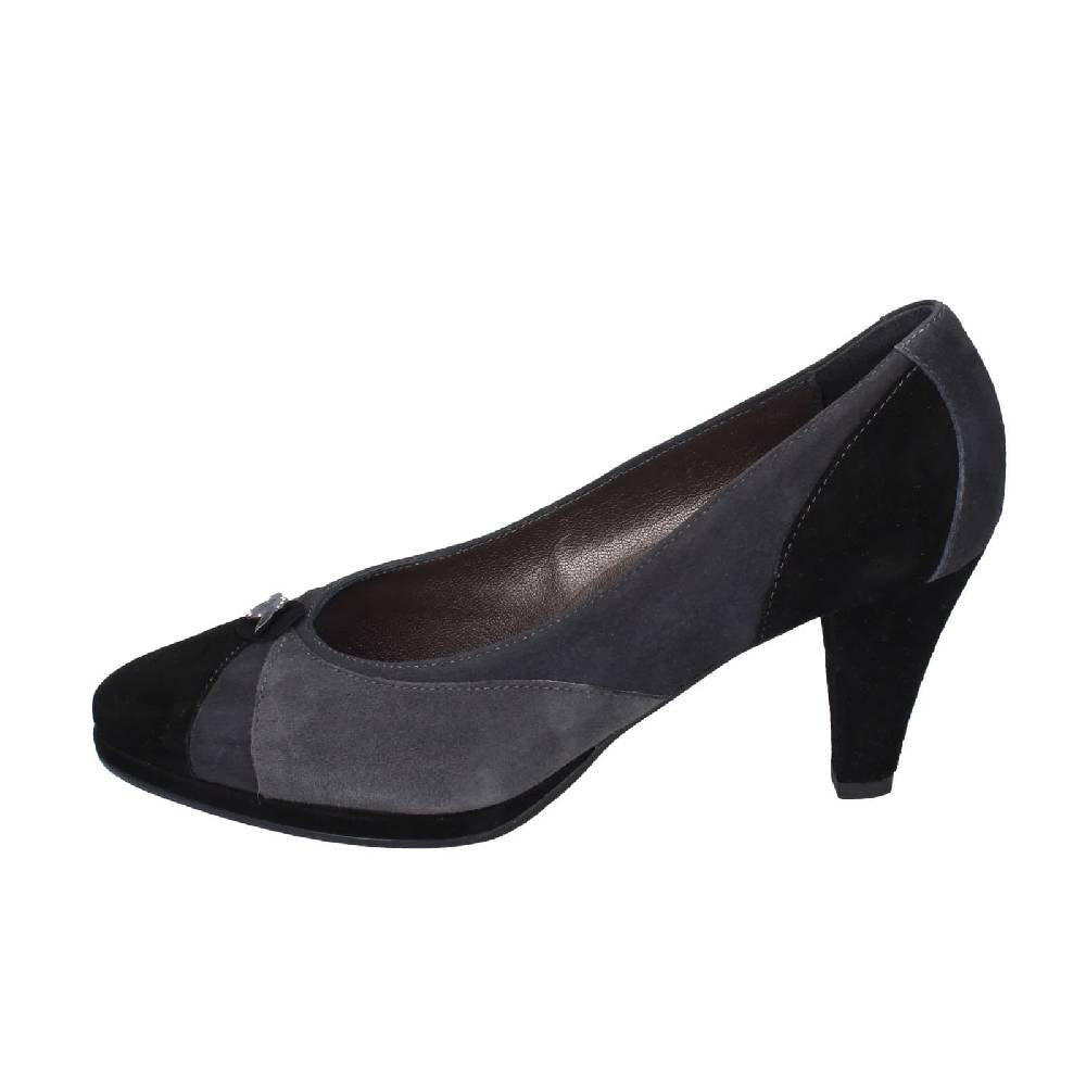 scarpe donna CONFORT decollete nero camoscio grigio EZ369 Spedizione Gratuita