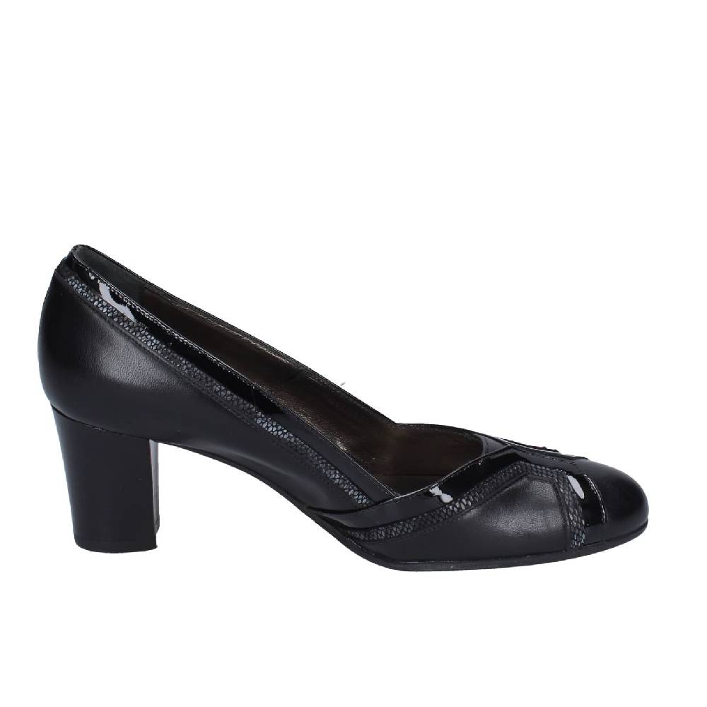 scarpe donna CONFORT decollete nero pelle vernice EZ371 Sconto