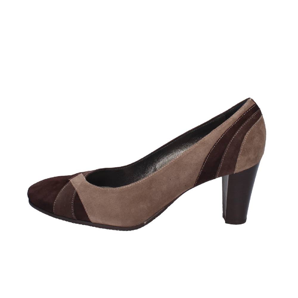 scarpe donna CONFORT decollete marrone camoscio EZ415 Affare Del Giorno