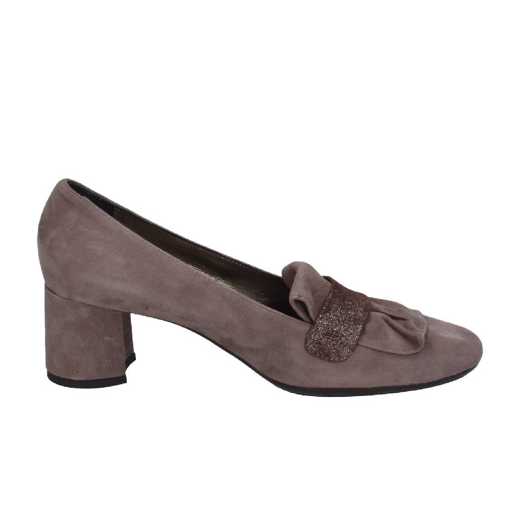scarpe donna CONFORT decollete marrone camoscio EZ399 Sottocosto