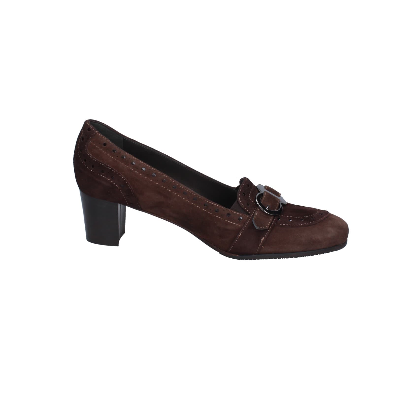 scarpe donna CONFORT decollete marrone camoscio 1607 EZ338 Convenienza