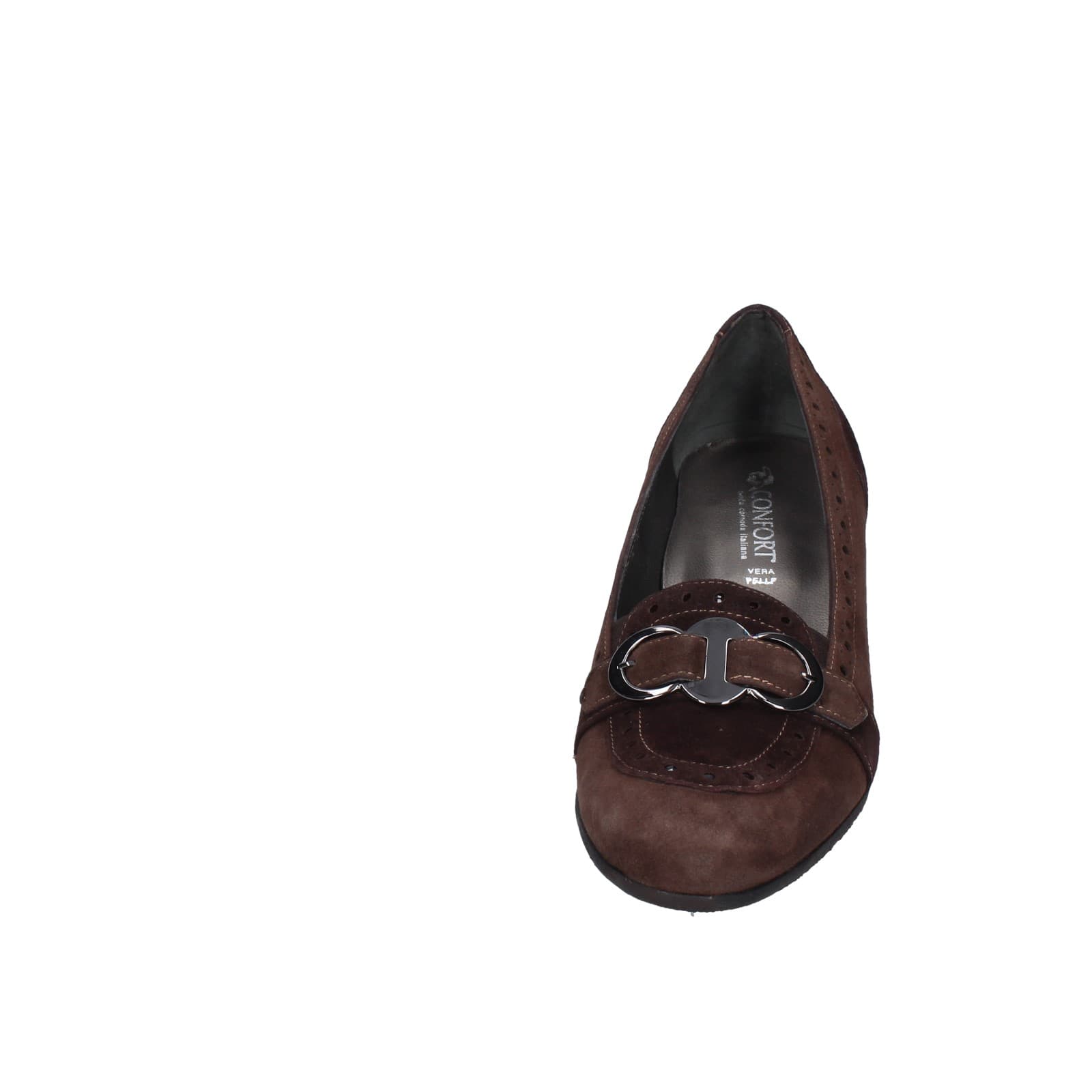 scarpe donna CONFORT decollete marrone camoscio 1607 EZ338 Convenienza