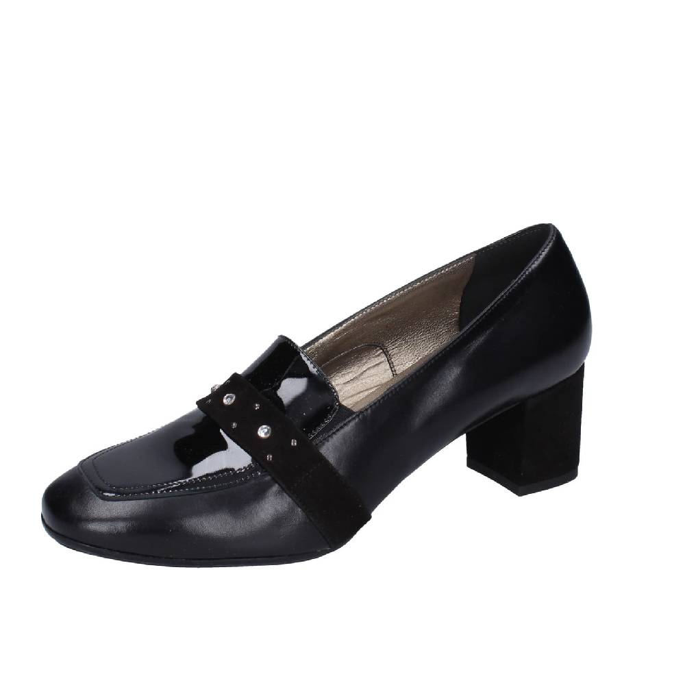 scarpe donna CONFORT decollete nero pelle vernice EZ410