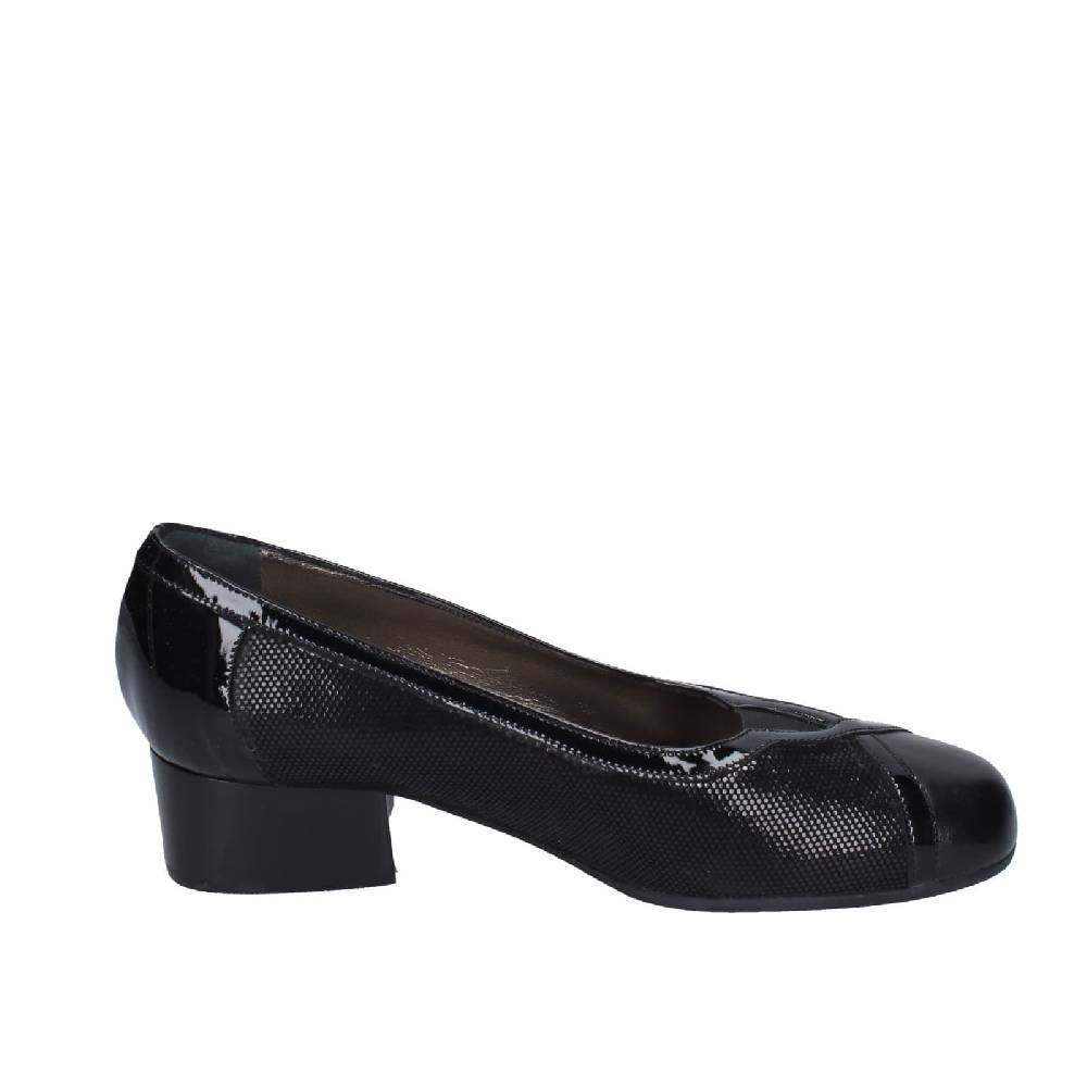 scarpe donna CONFORT decollete nero pelle vernice EZ401 Vendite Flash