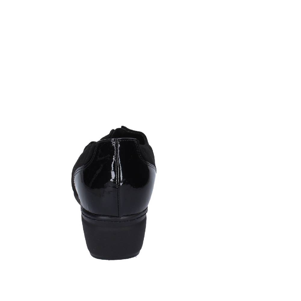 scarpe donna CONFORT decollete nero vernice camoscio EZ330 Sconto