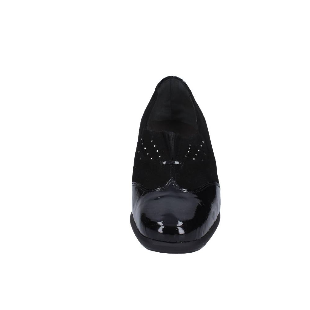 scarpe donna CONFORT decollete nero vernice camoscio EZ330 Sconto