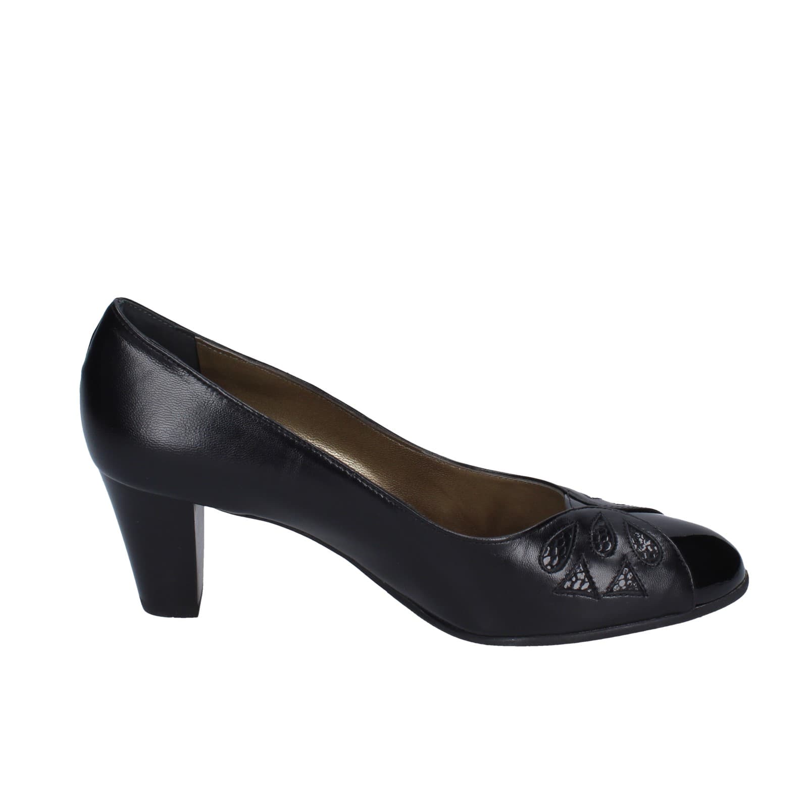 scarpe donna CONFORT decollete nero pelle vernice EZ400 Offerta