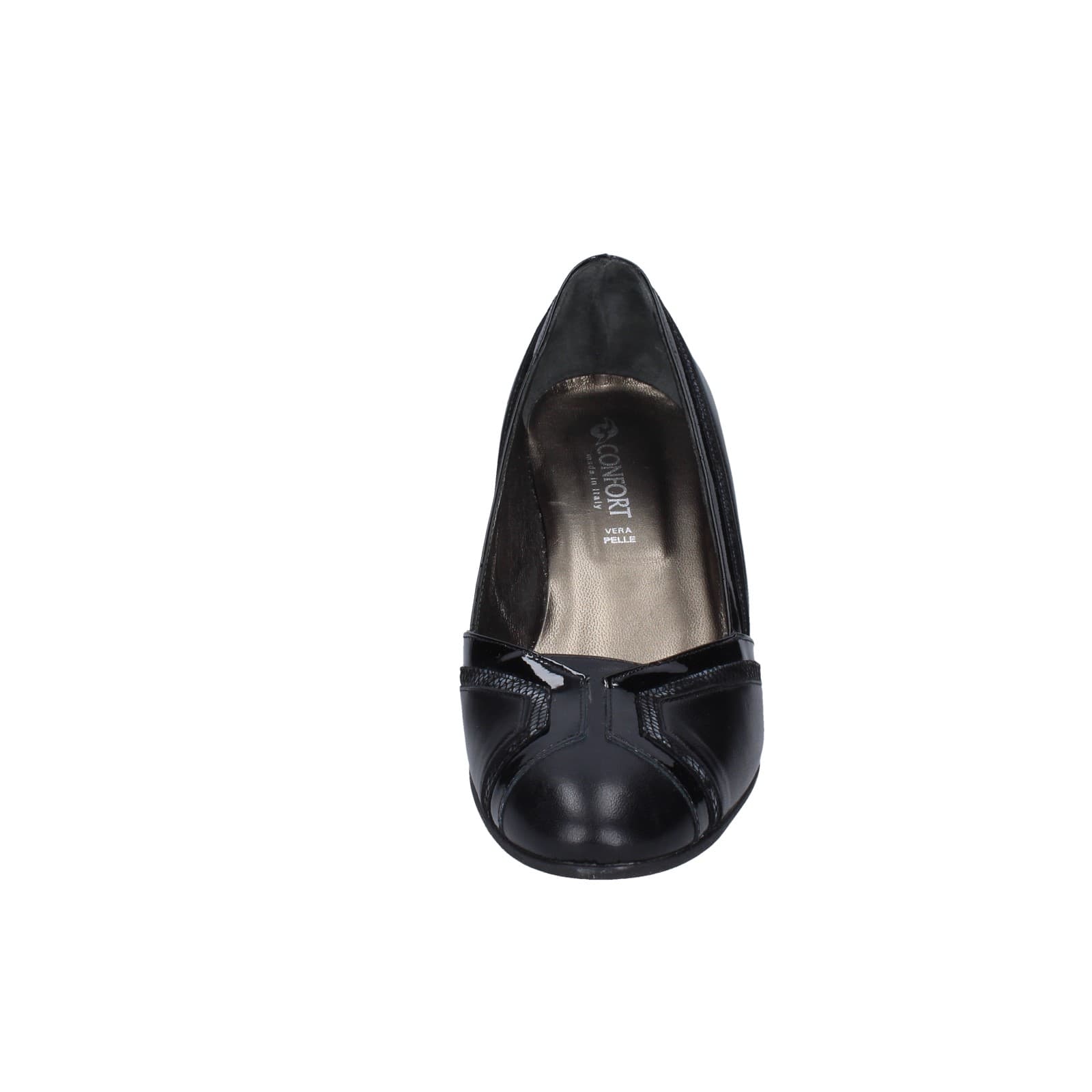 scarpe donna CONFORT decollete nero pelle vernice EZ332 Economico