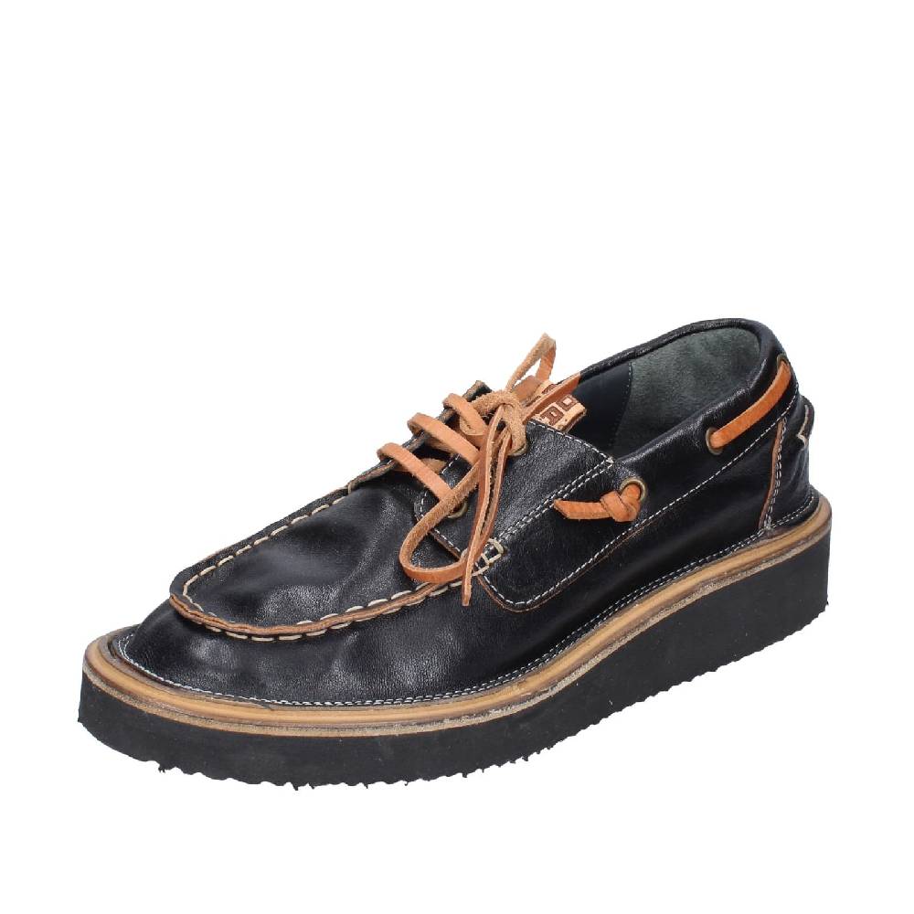 scarpe donna MOMA mocassini nero pelle EY598