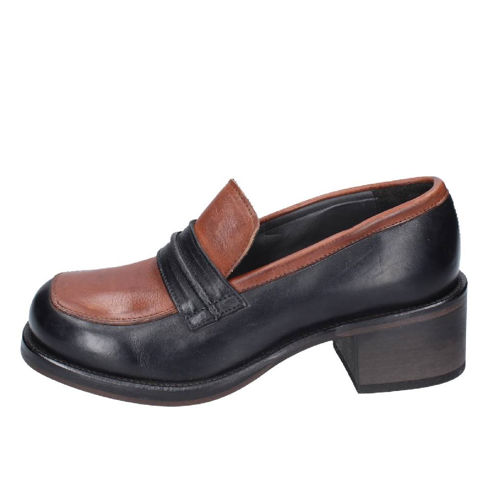 scarpe donna MOMA mocassini marrone pelle nero 72304E EY559 Prezzo di fabbrica