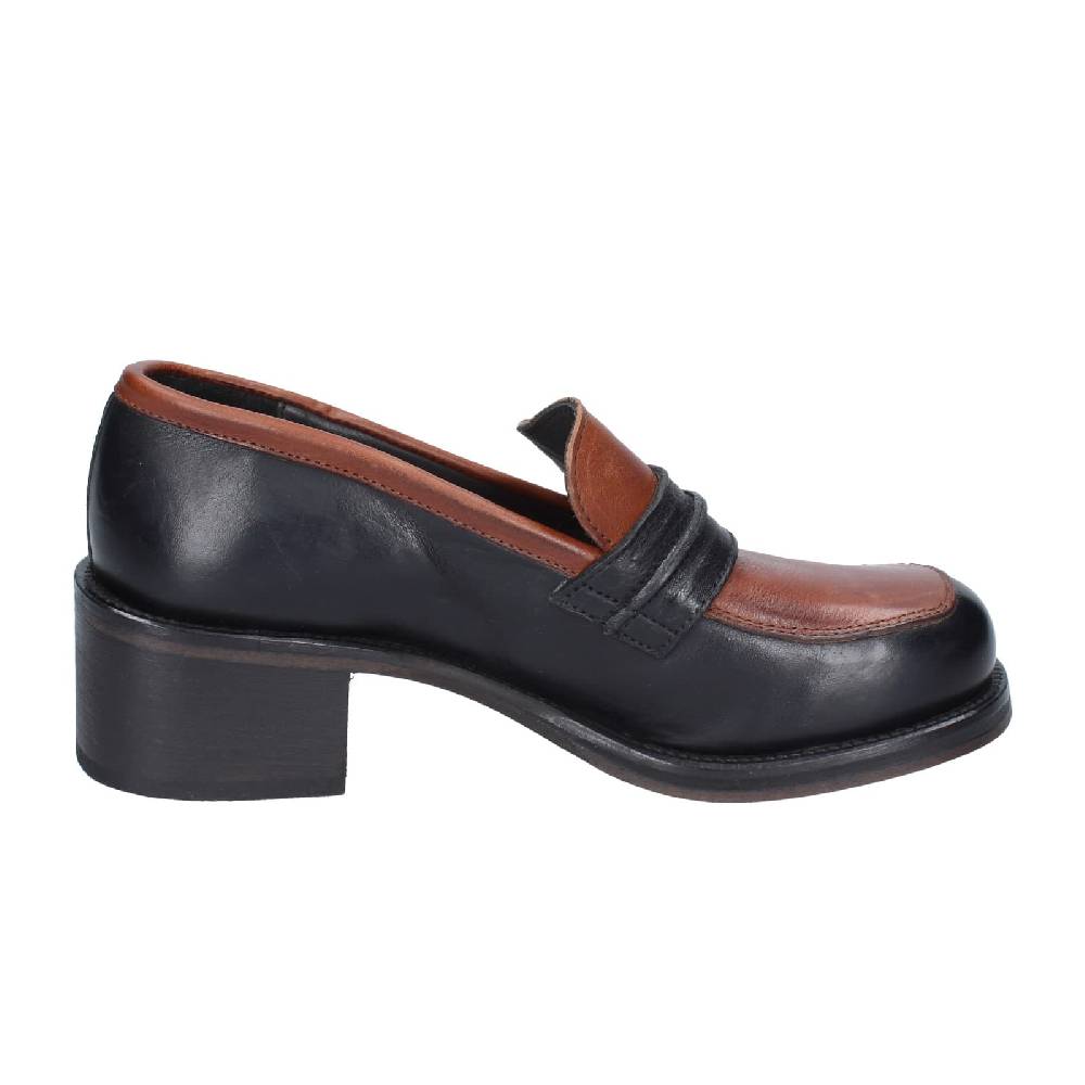 scarpe donna MOMA mocassini marrone pelle nero 72304E EY559 Prezzo di fabbrica