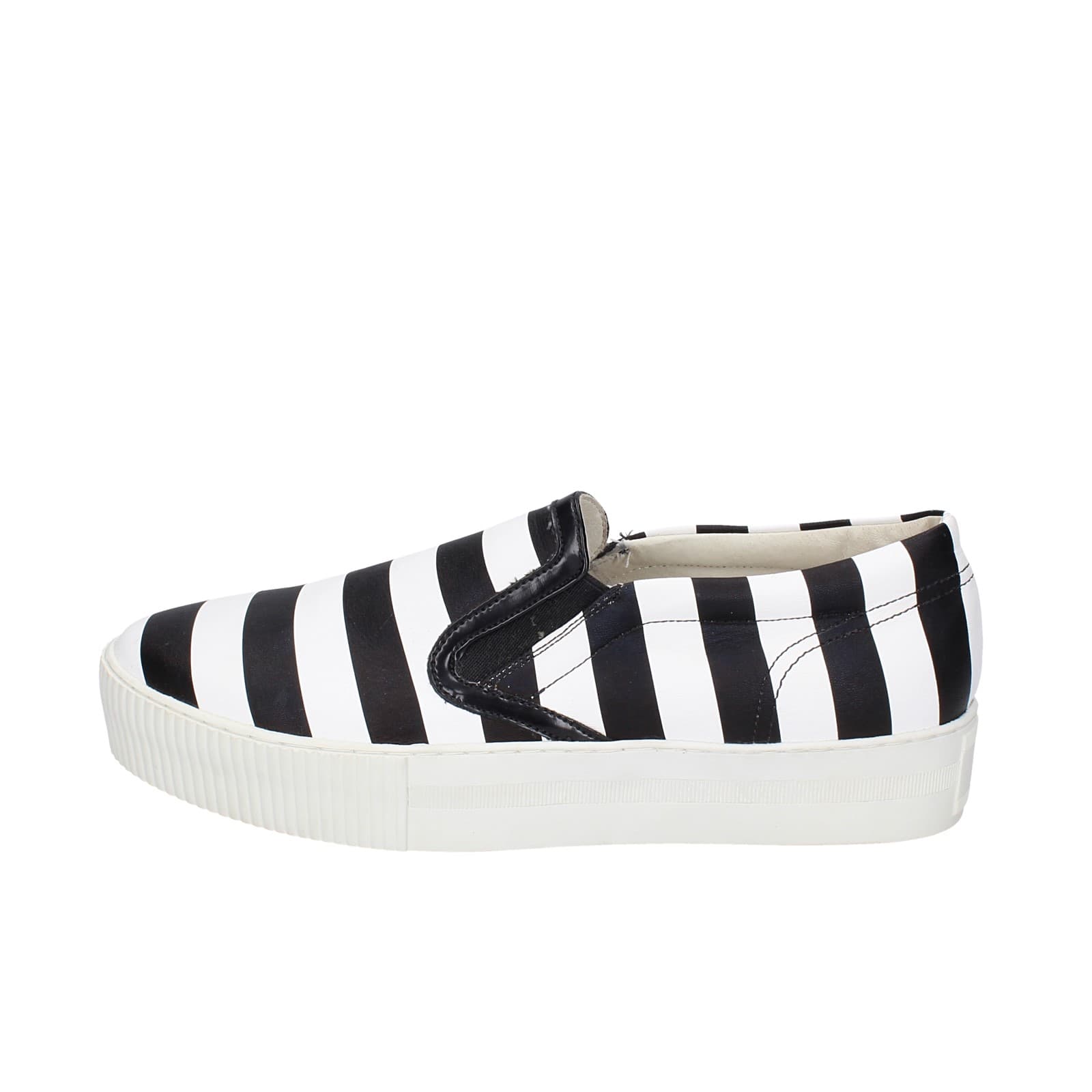 scarpe donna CULT mocassini bianco pelle nero EY359 2025