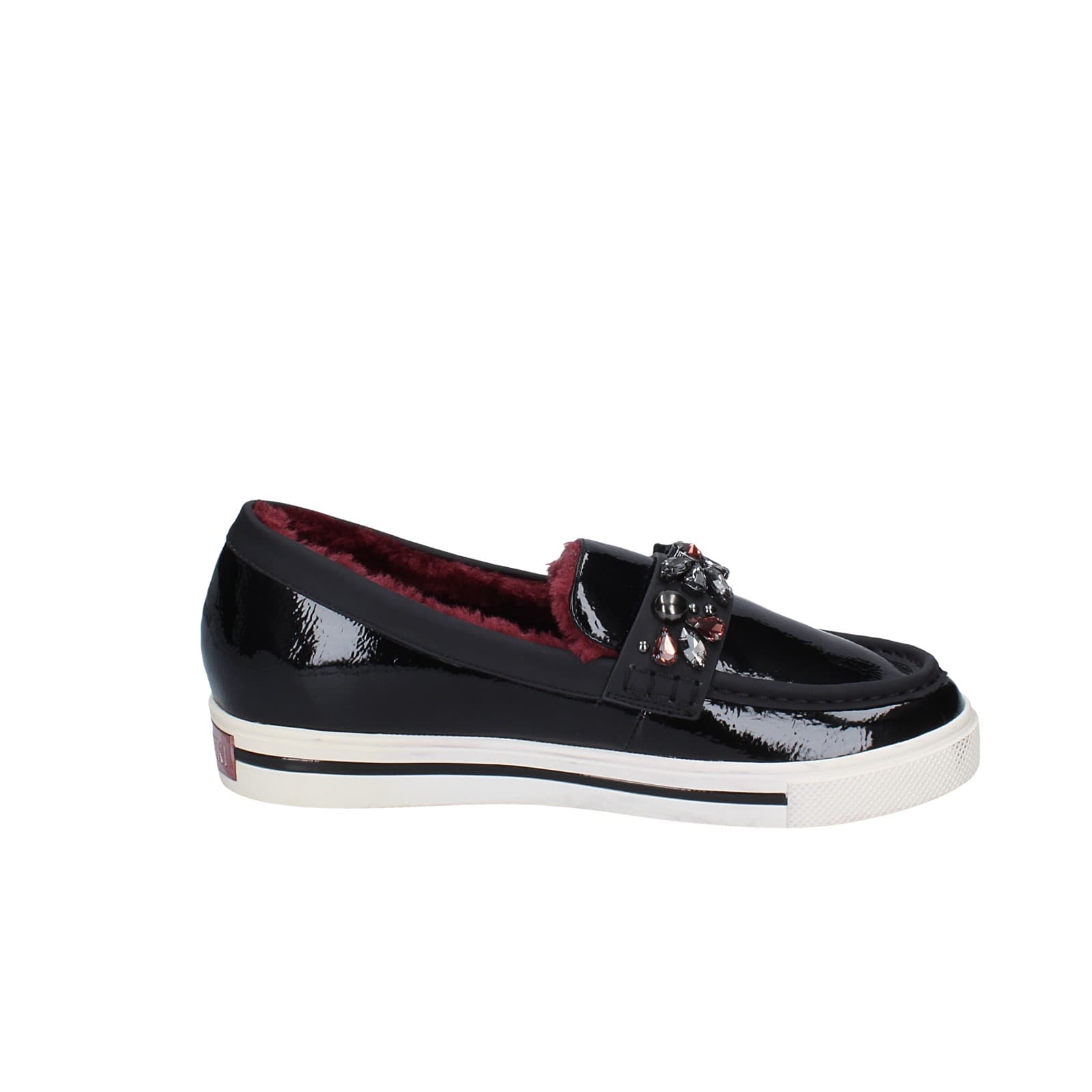 scarpe donna LUCIANO BARACHINI mocassini nero vernice EY169 Nuovo