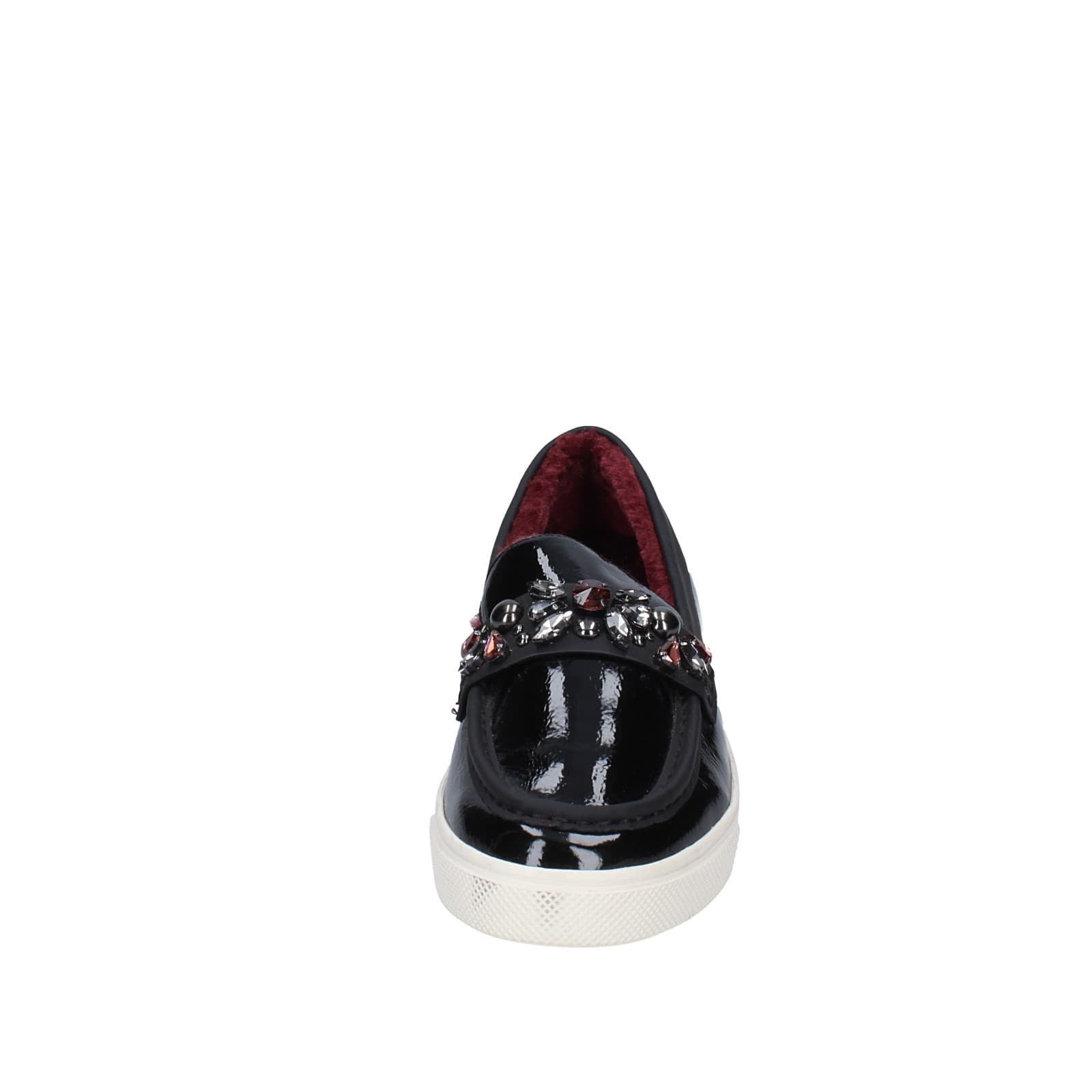 scarpe donna LUCIANO BARACHINI mocassini nero vernice EY169 Nuovo
