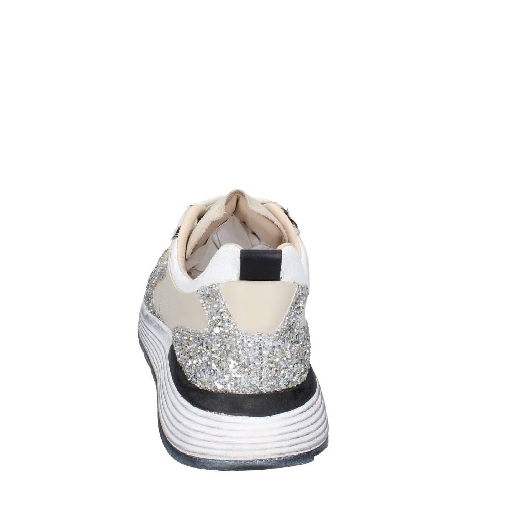 scarpe donna MOMA sneakers beige pelle argento glitter 3AS401 EY558 Pezzi Unici