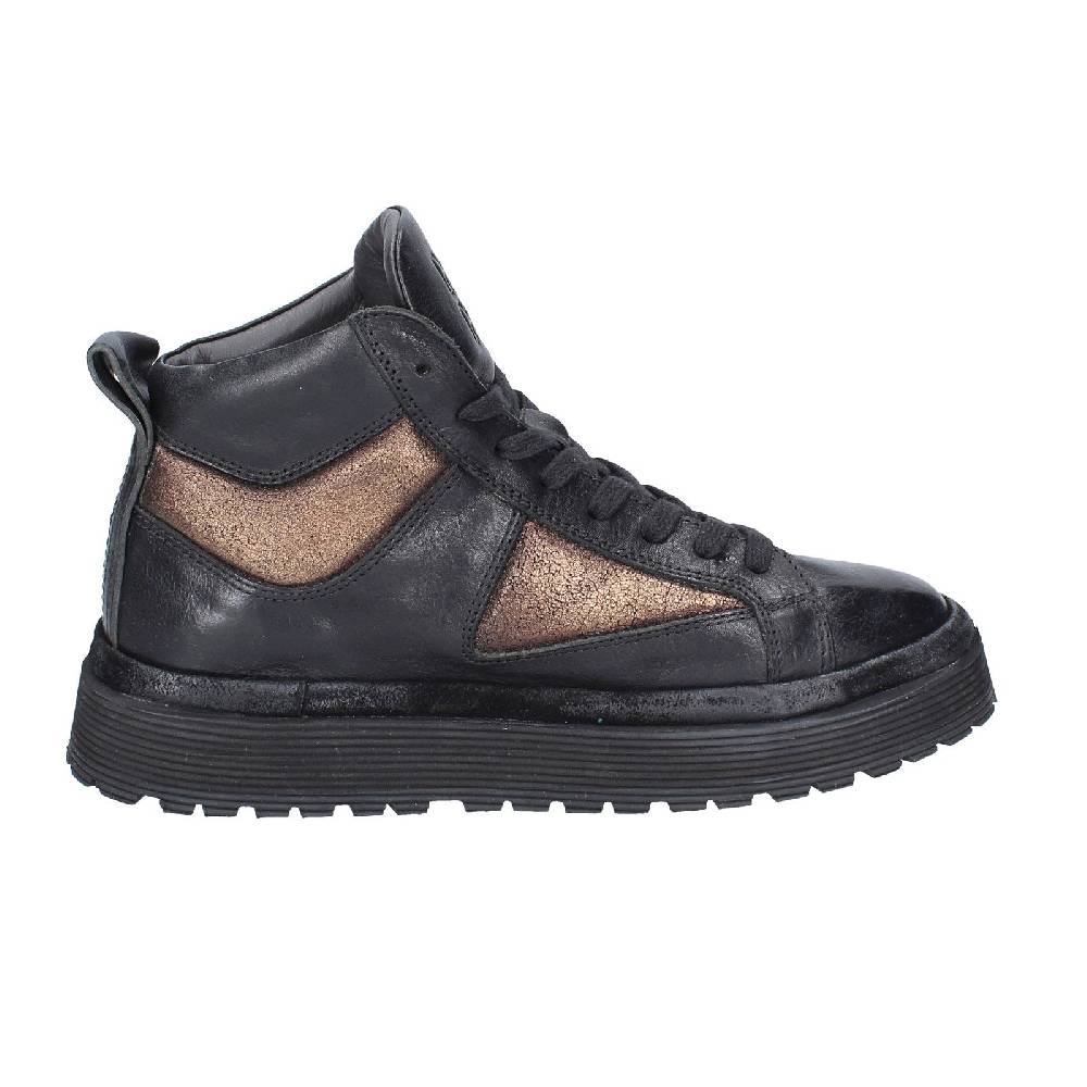 scarpe donna MOMA sneakers nero pelle bronzo 1BW316 EY622 Qualità Garantita