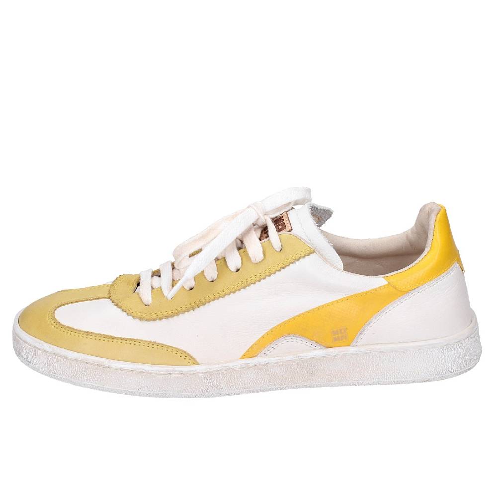 scarpe donna MOMA sneakers bianco pelle giallo 49402A VINTAGE EX506 Negozi Online