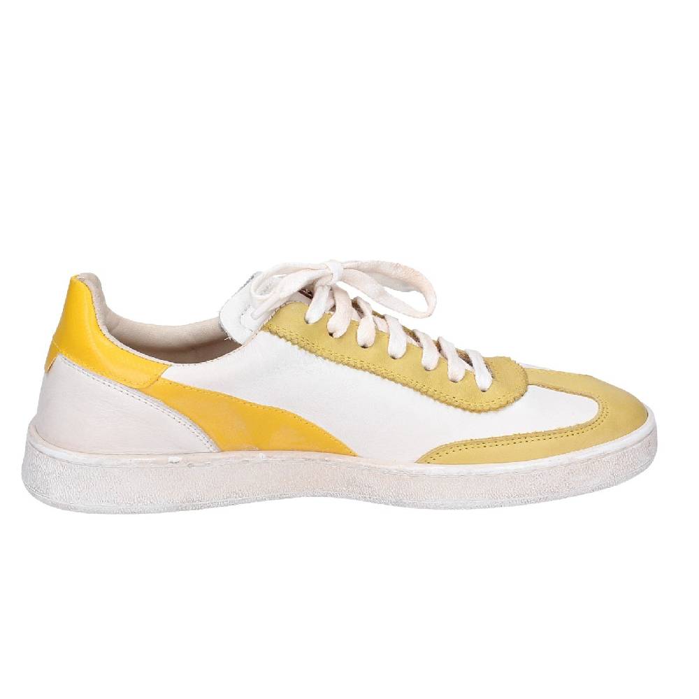 scarpe donna MOMA sneakers bianco pelle giallo 49402A VINTAGE EX506 Negozi Online