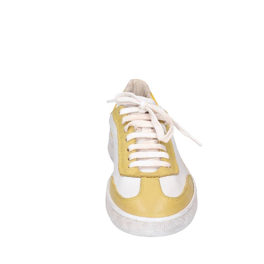 scarpe donna MOMA sneakers bianco pelle giallo 49402A VINTAGE EX506 Negozi Online
