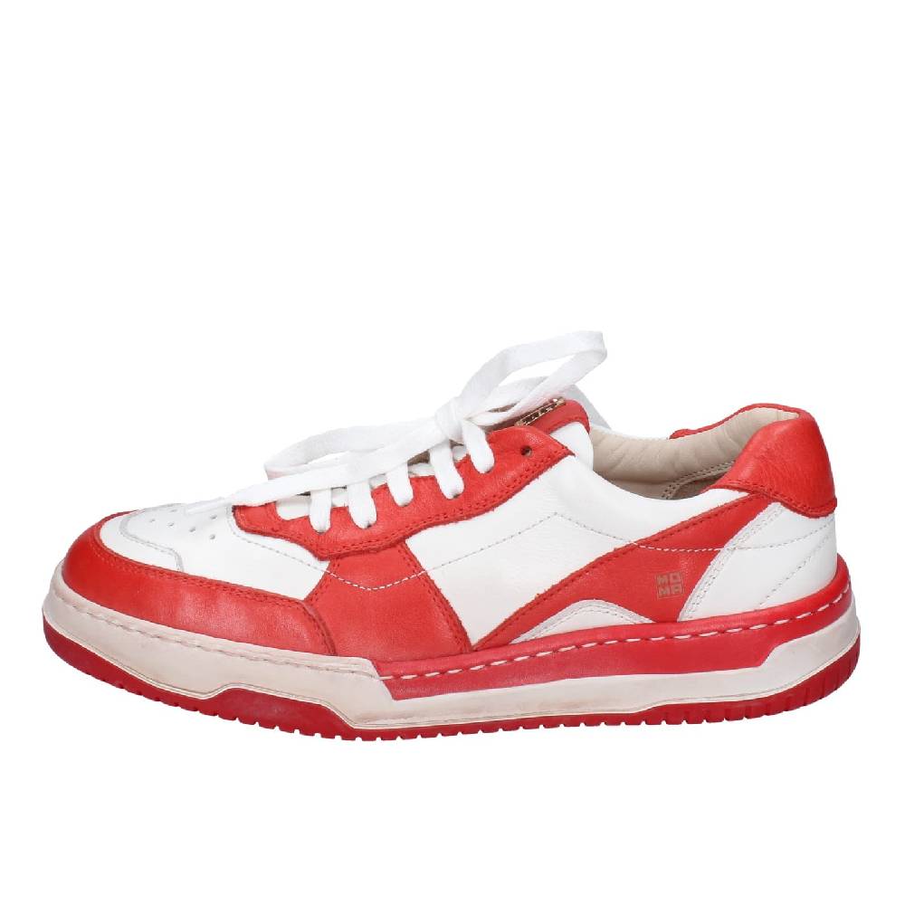 scarpe donna MOMA sneakers bianco pelle rosa EY593 Fino Al -60%