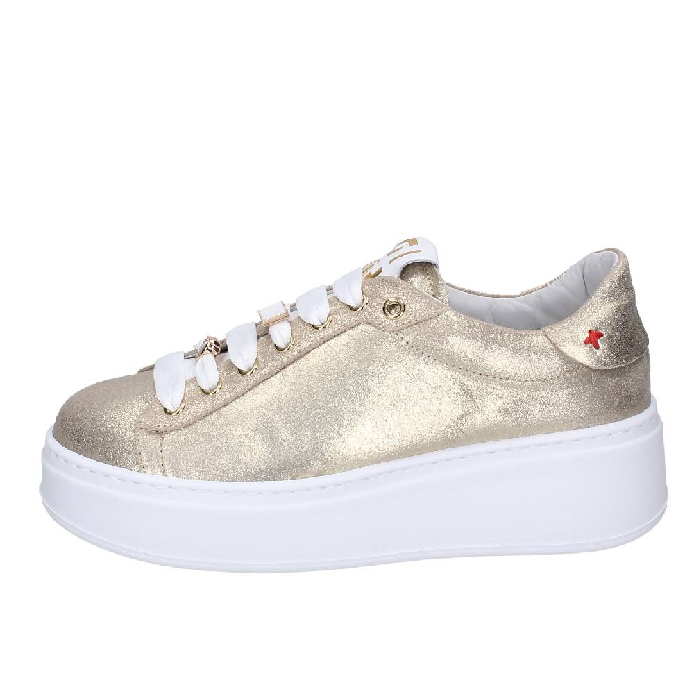 scarpe donna GIO+ sneakers platino pelle camoscio EX580 Novità