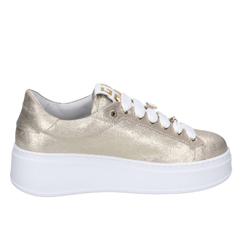 scarpe donna GIO+ sneakers platino pelle camoscio EX580 Novità