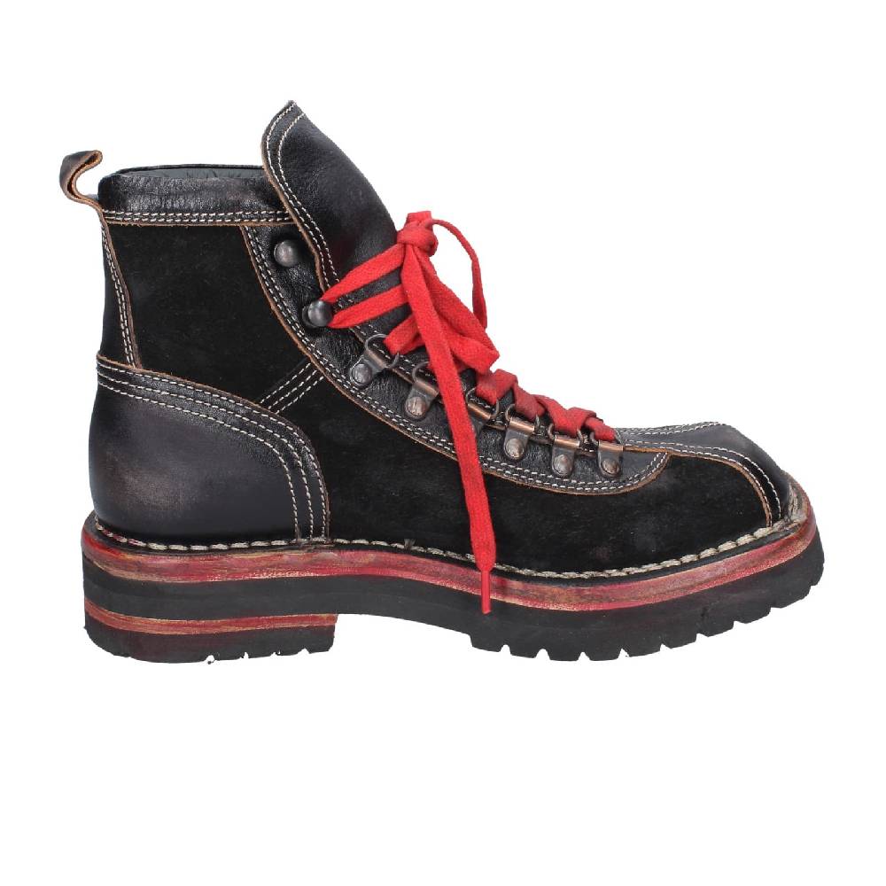 scarpe donna MOMA stivaletti nero pelle camoscio 81301B EY563 In Vendita