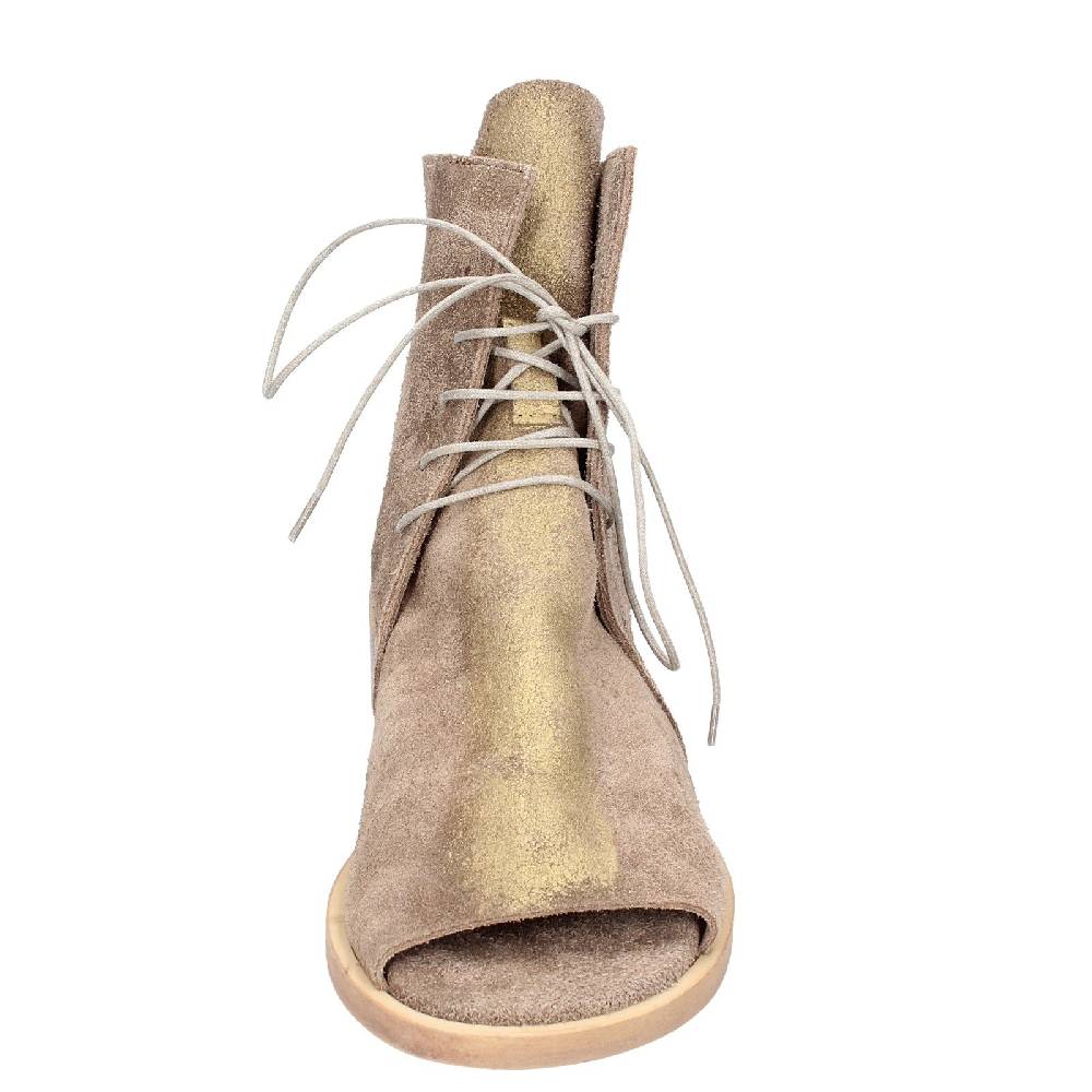 scarpe donna MOMA stivaletti marrone camoscio oro 35402I VINTAGE EX443 Saldi