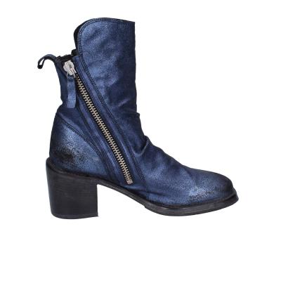 scarpe donna MOMA stivaletti blu pelle camoscio 1CW343 VINTAGE BD819 Vendita Economica