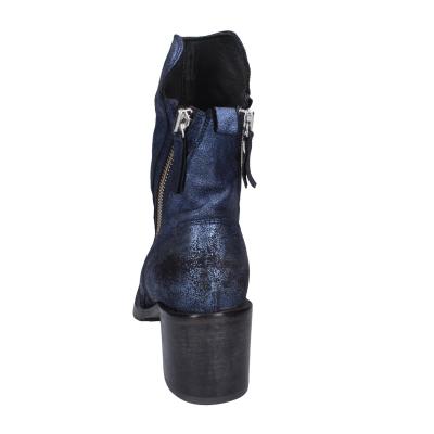 scarpe donna MOMA stivaletti blu pelle camoscio 1CW343 VINTAGE BD819 Vendita Economica