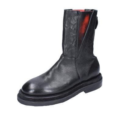 scarpe donna MOMA stivaletti nero pelle rosso 1CW339 VINTAGE BD939