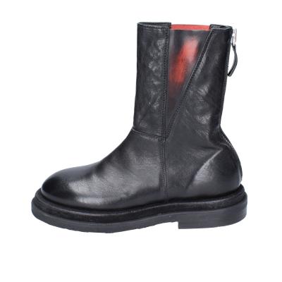 scarpe donna MOMA stivaletti nero pelle rosso 1CW339 VINTAGE BD939 Saldi Di Fabbrica
