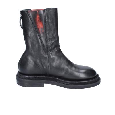 scarpe donna MOMA stivaletti nero pelle rosso 1CW339 VINTAGE BD939 Saldi Di Fabbrica