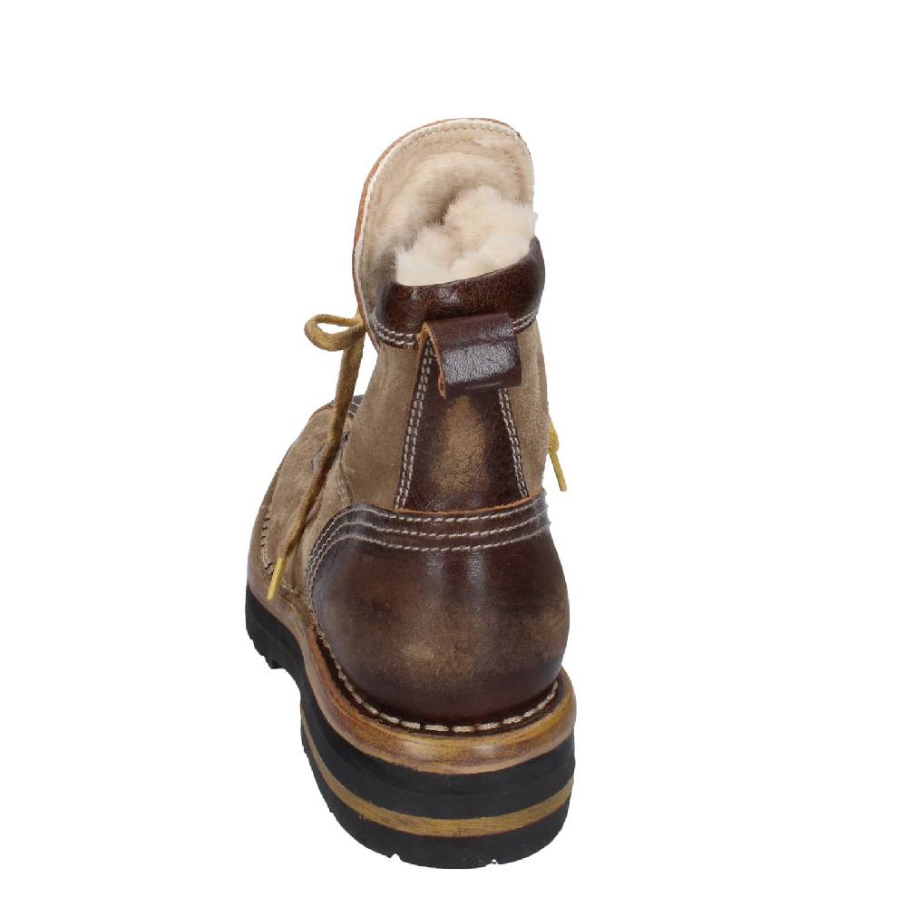 scarpe donna MOMA stivaletti marrone camoscio beige pelle 81301B EY576 2025