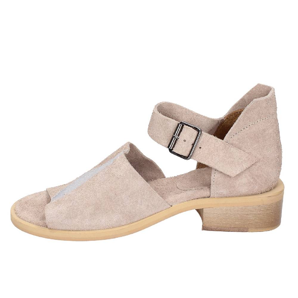 scarpe donna MOMA sandali beige camoscio argento 35403G VINTAGE EX453 Italy