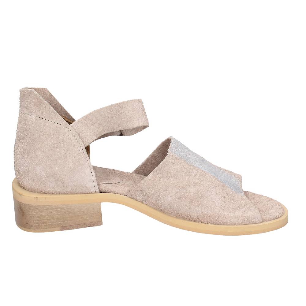 scarpe donna MOMA sandali beige camoscio argento 35403G VINTAGE EX453 Italy