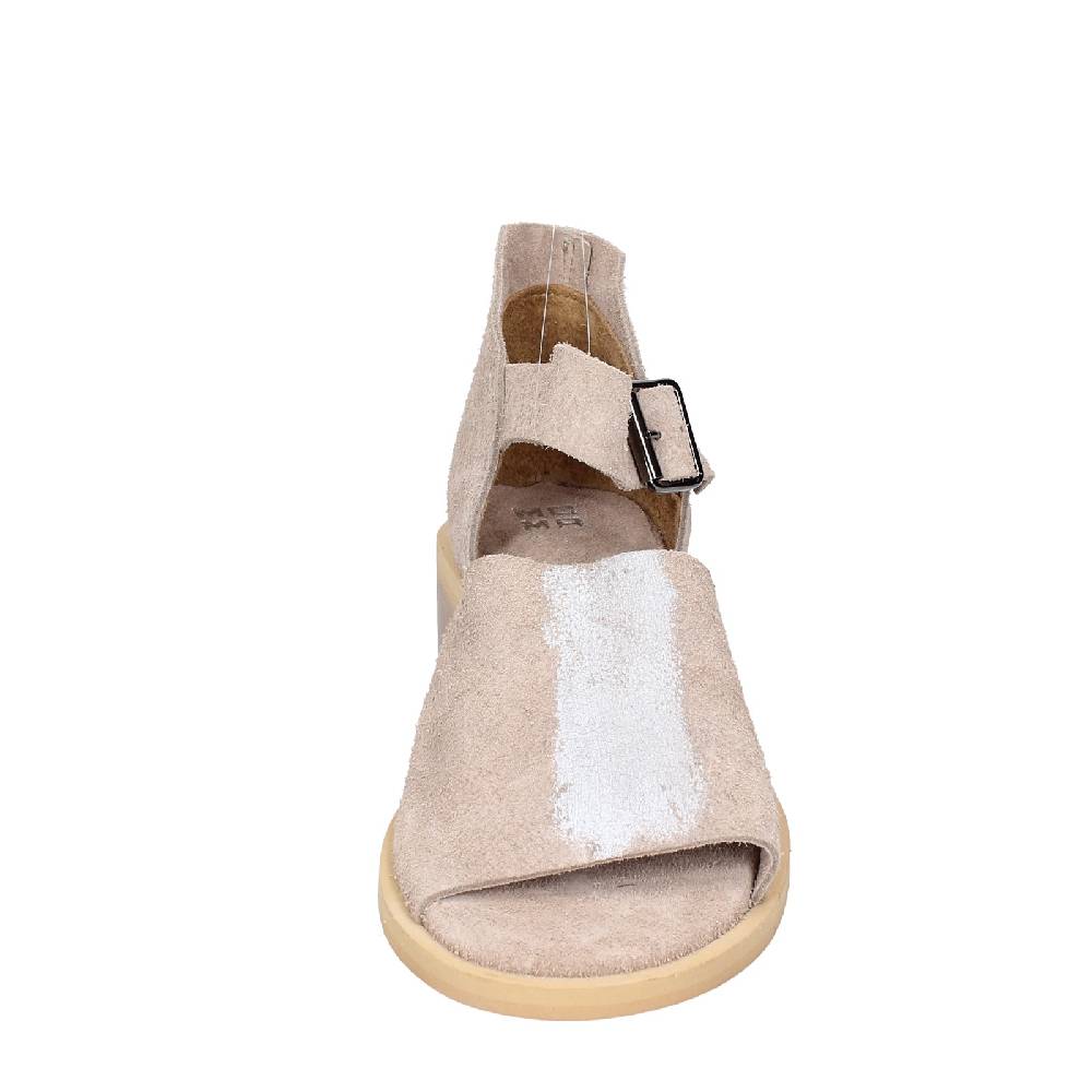 scarpe donna MOMA sandali beige camoscio argento 35403G VINTAGE EX453 Italy