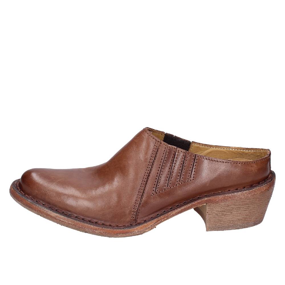 scarpe donna MOMA sandali marrone pelle VINTAGE SABOT EX457 Italia