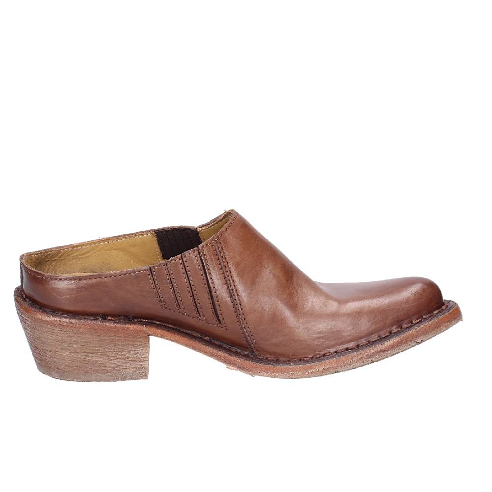 scarpe donna MOMA sandali marrone pelle VINTAGE SABOT EX457 Italia