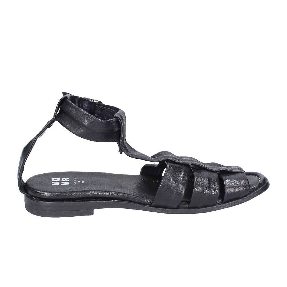 scarpe donna MOMA sandali nero pelle 32404G VINTAGE EX404 In Linea